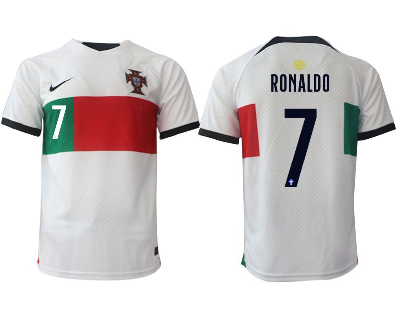 Men 2022 World Cup National Team Portugal away aaa versio white 7 Soccer Jerseys